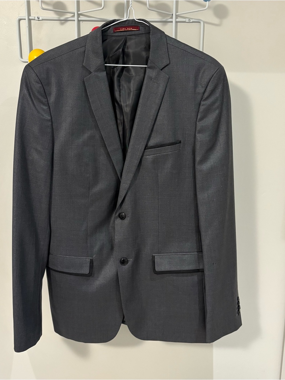 Zara Men's Dark Charcoal Two-Button Blazer
